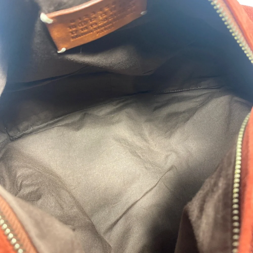 Maison Martin Margiela Burgundy Cognac Leather Messenger Bag Adjustable Shoulder